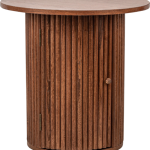 Side- og serveringsbord Nordlys Furniture Trinidad i FSC-certificeret fyrretræ Ø50ÃH49 cm mørk natur med skjult opbevaring
